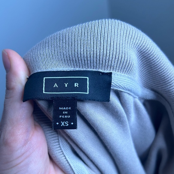 AYR The Cool Long Sleeve Pima Cotton Modal Polo Top Tan Size XS - Picture 13 of 15